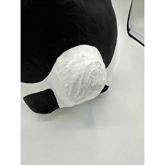 Dept 56 Bunny Rabbit Papier Paper Mache Large Black White Easter RARE - Picture 15 of 16